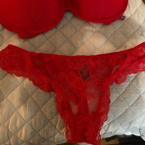 Red Lacy thong